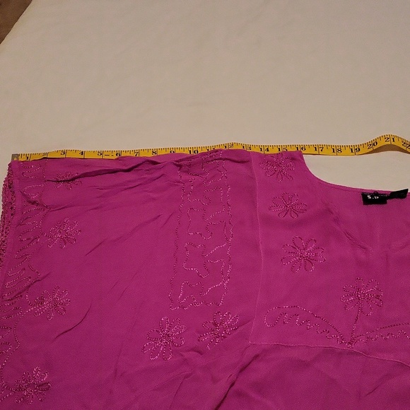Pink Embroidered Poncho Top - Picture 5 of 6